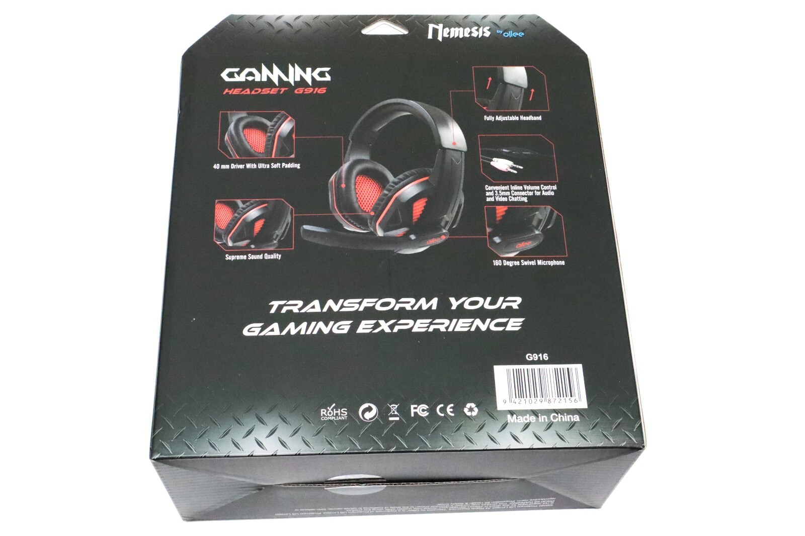 Nemesis by Ollee Red G916 Gaming Headset
