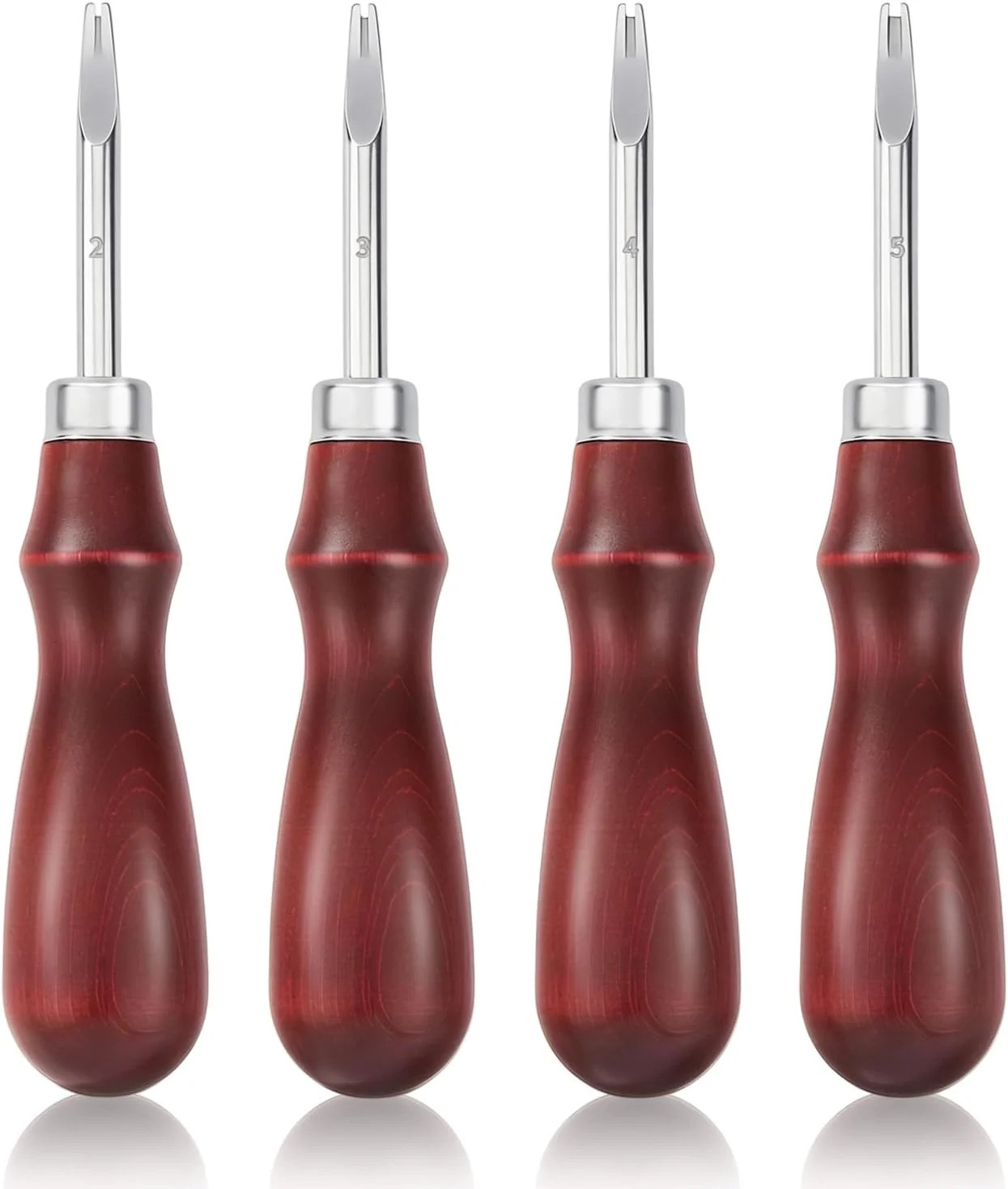 4 PCS Leather Edge Bevelers Leather Beveler Tool for Edge Finishing and DIY Leat