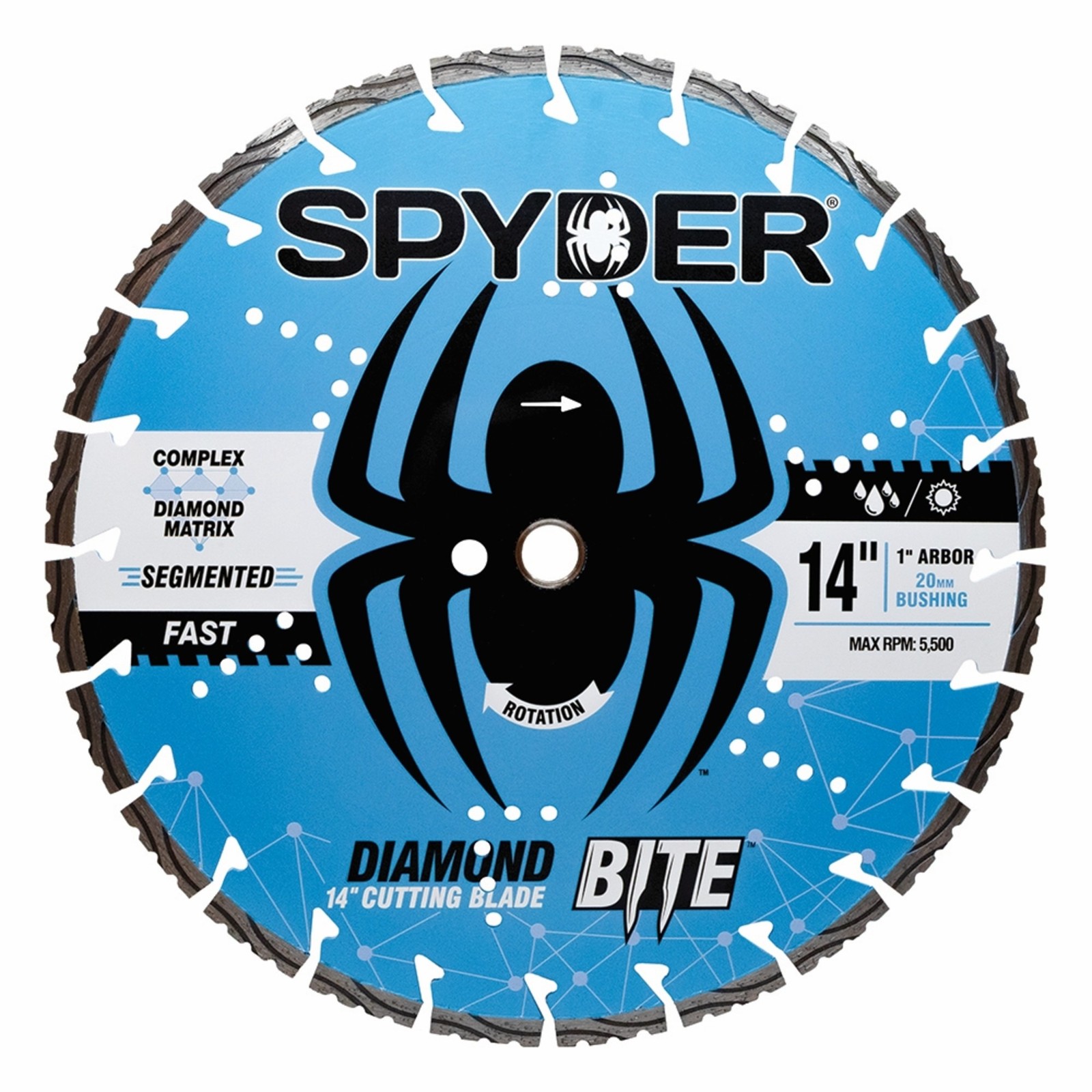 14 in Diamond Saw Blade Wet/Dry Turbo Segmented Spyder 14126