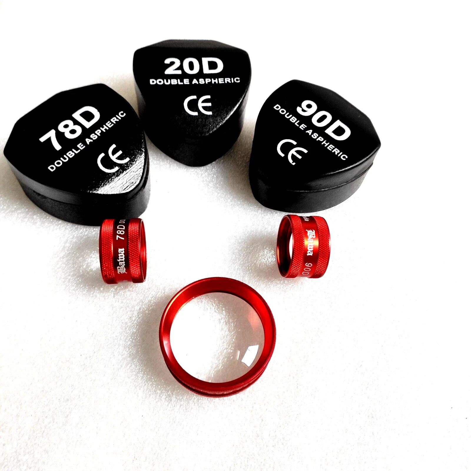 20D 78D & 90D BIO Fundus Lens Red Color Ophthalmology USA Free Shipping