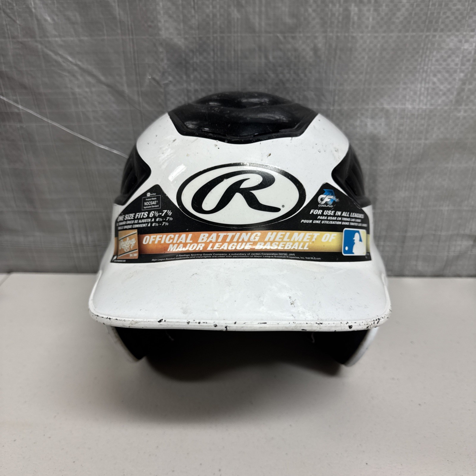 Rawlings RCFH Youth Batting Helmet, Black, Size 6 1/2" - 7 1/2"