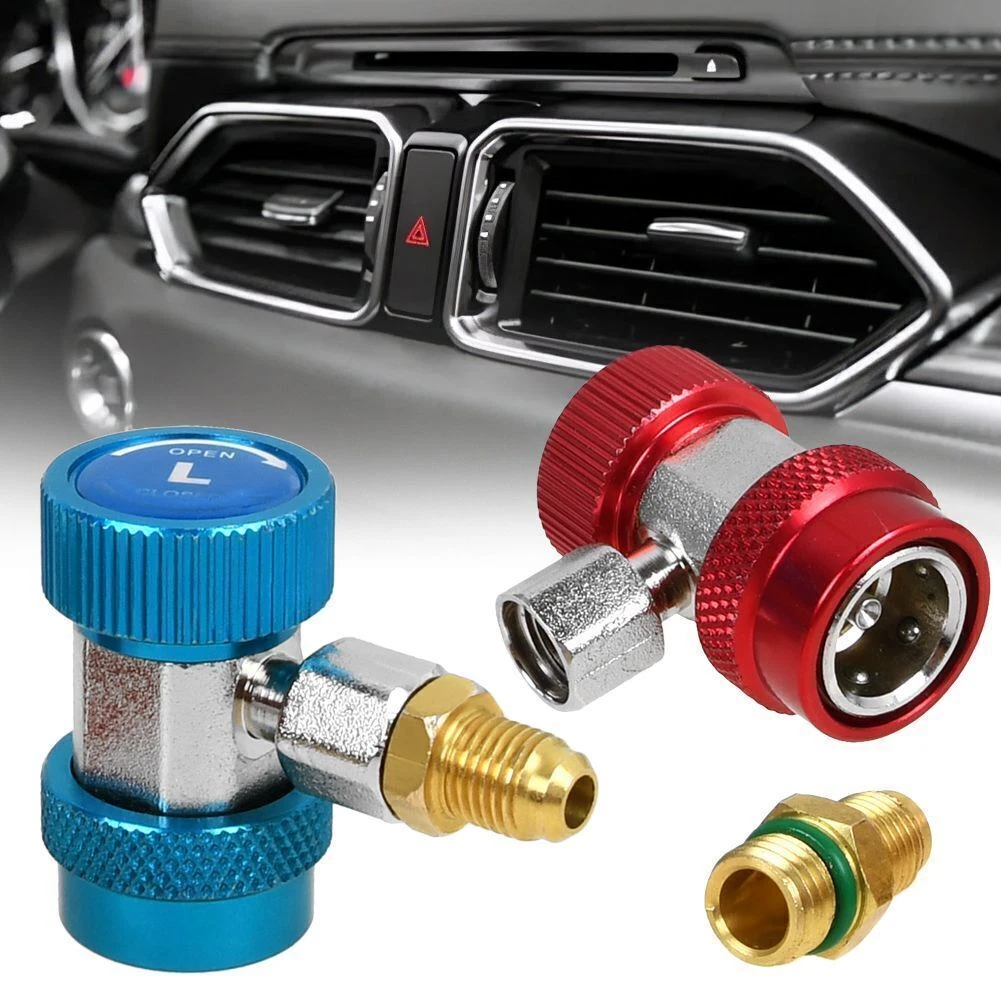 1/4" A/C R134A Quick Coupler Adapter Manifold Connector Sae Hvac High & Low Side