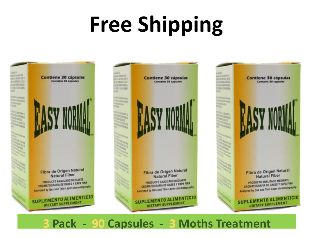 3 Pack EASY NORMAL 30 Caps .39g Natural Fiber Fibra Weight Dietary Supp ORIGINAL