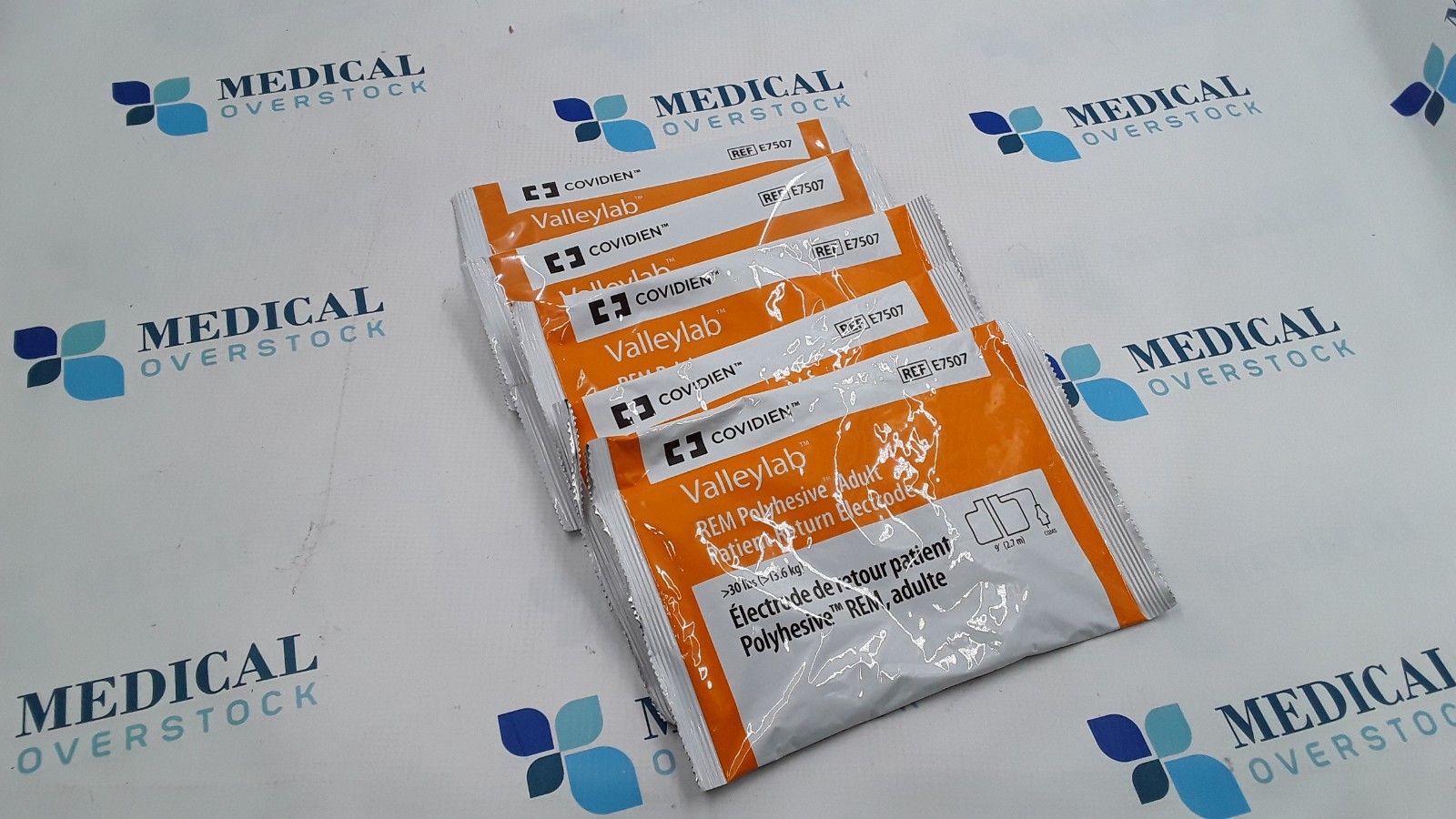 Covidien Valleylab REM Polyhesive Adult Patient Return Electrode x5 REF E7507