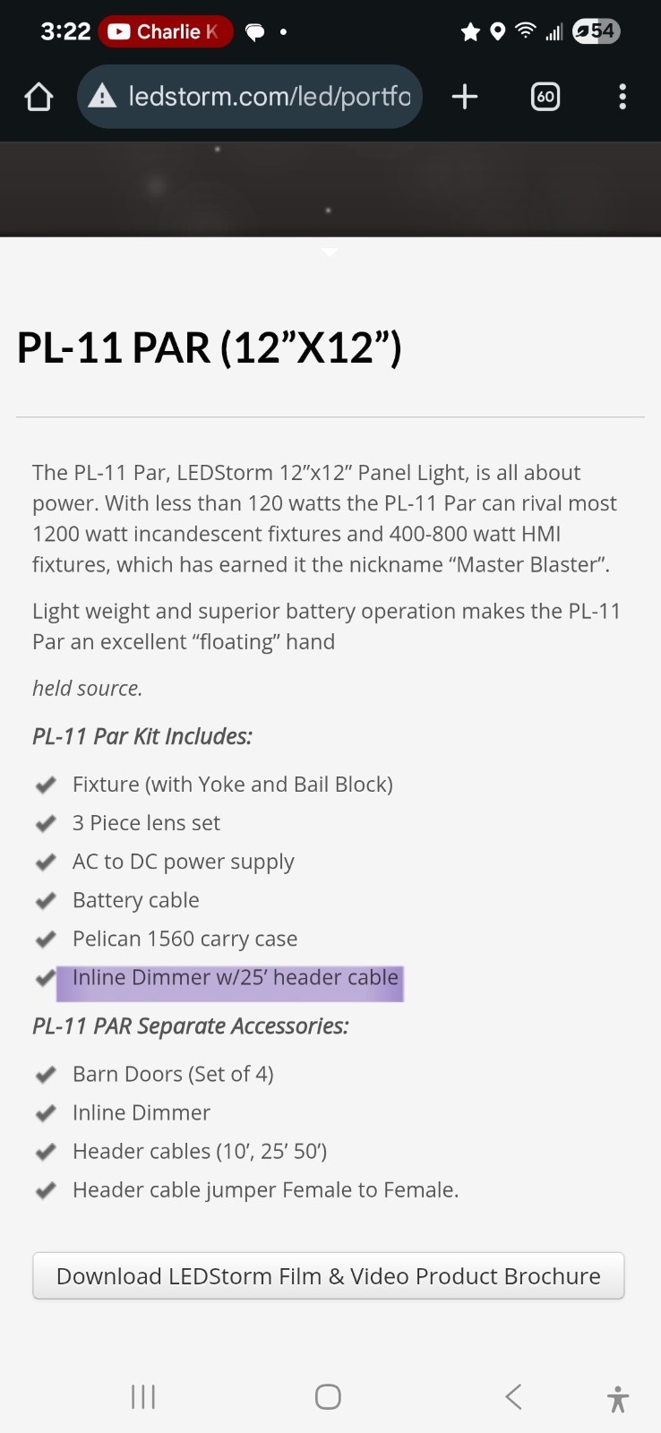 led storm PL11 dimmer pack