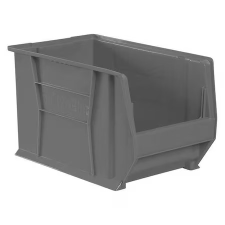 Akro-Mils 30282Grey Storage Bin, Plastic, Gray, 12 In H, 12 3/8 In W, 20 In L