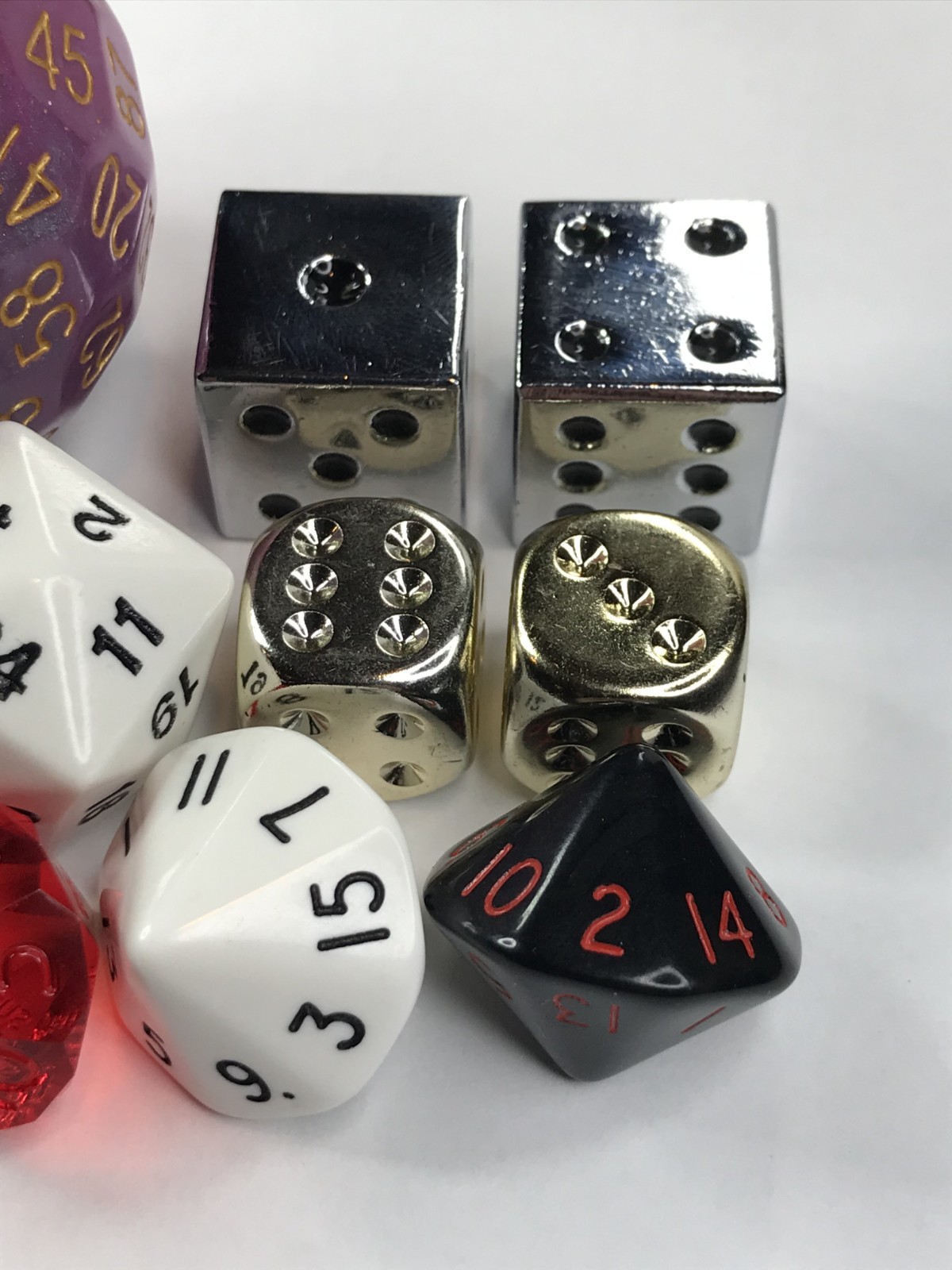 Fun Dice lot - d100 d24 d16 d14 d5 d3 Drinking Game - Gamescience