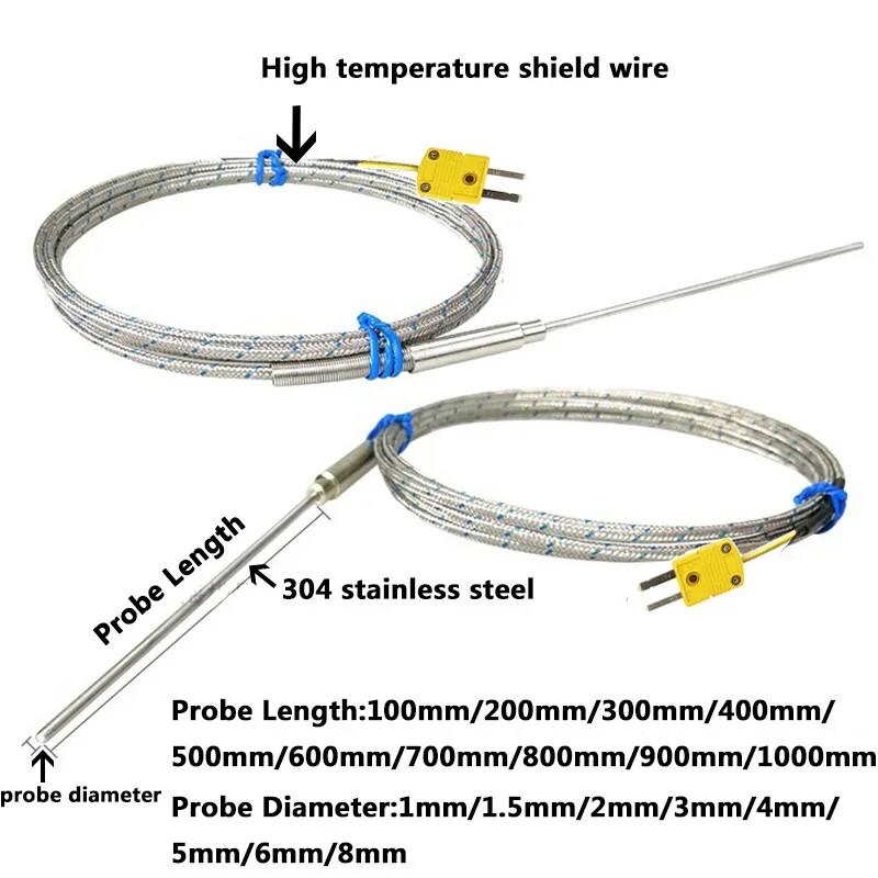 K-Type Thermocouple Sensor with High Temperature Stainless Steel Pointed