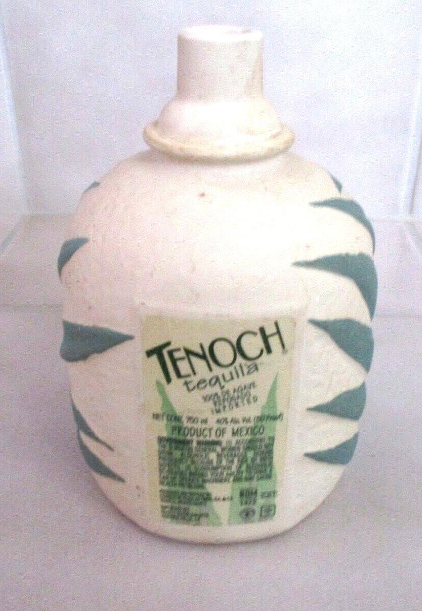 Tequila Bottle Ceramic TENOCH Mexico 750 ml Decorative Empty Bottle