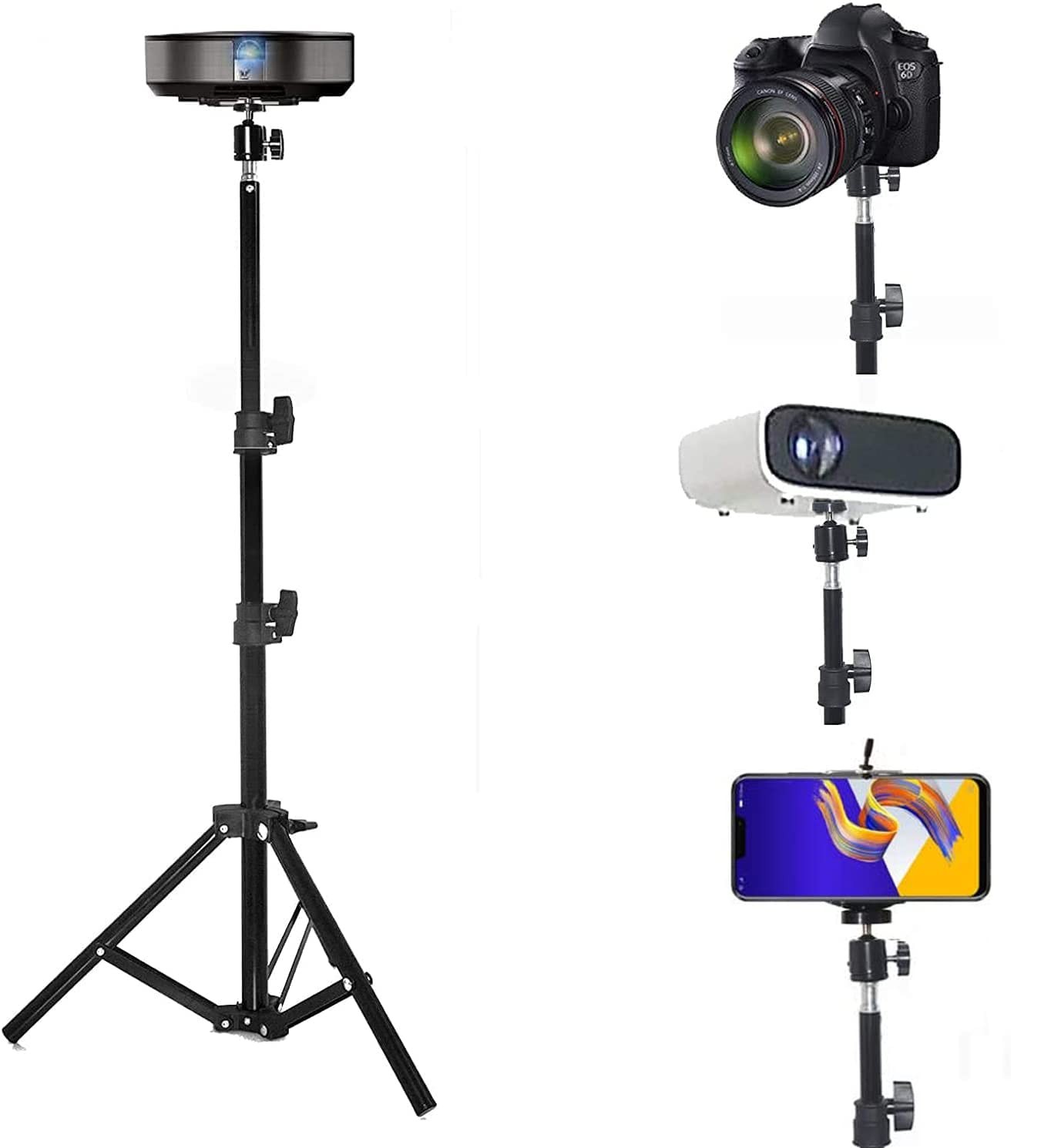 Portable Projector Tripod Stand, 18"-40" Adjustable Height, Up to 3lbs Load