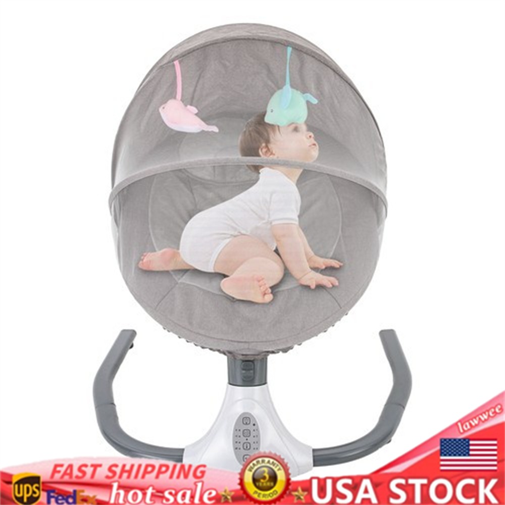 Electric Baby Swing Cradle Infant Bouncer Rocker Chair Bluetooth Music Bassinet