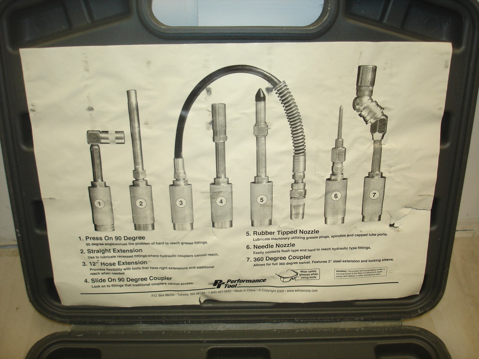 PERFORMANCE TOOL 7 Pc Lube Accessory Kit W50049