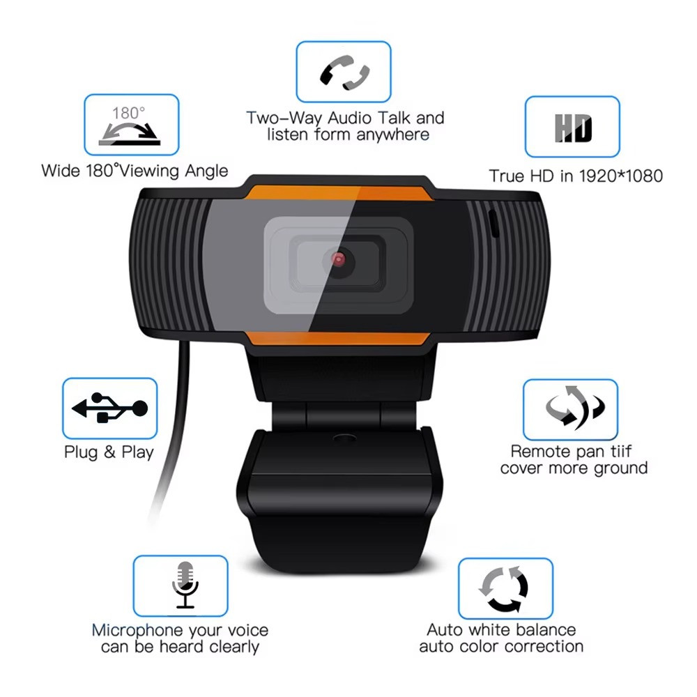 HD 1080/720/480p Webcam Auto Focusing Web Camera Microphone For PC Laptop Deskto