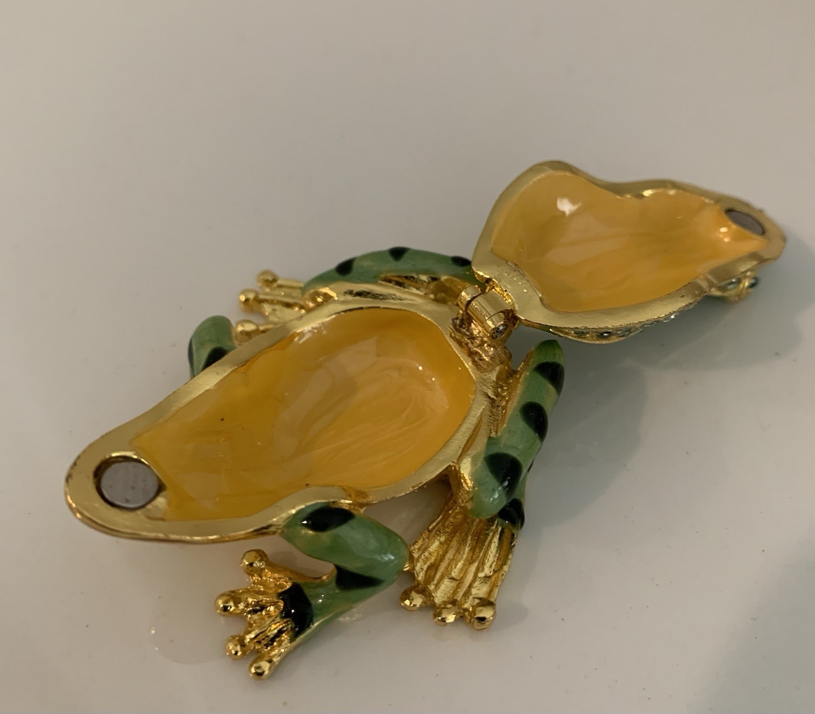 Sparkling FROG HINGED BOX, Crystal Accents, NEW