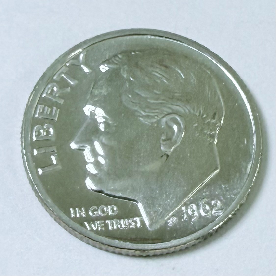 1962 GEM PROOF SILVER Roosevelt Dime Coin 90% SILVER ABOUT UNCIRCULATED #10288