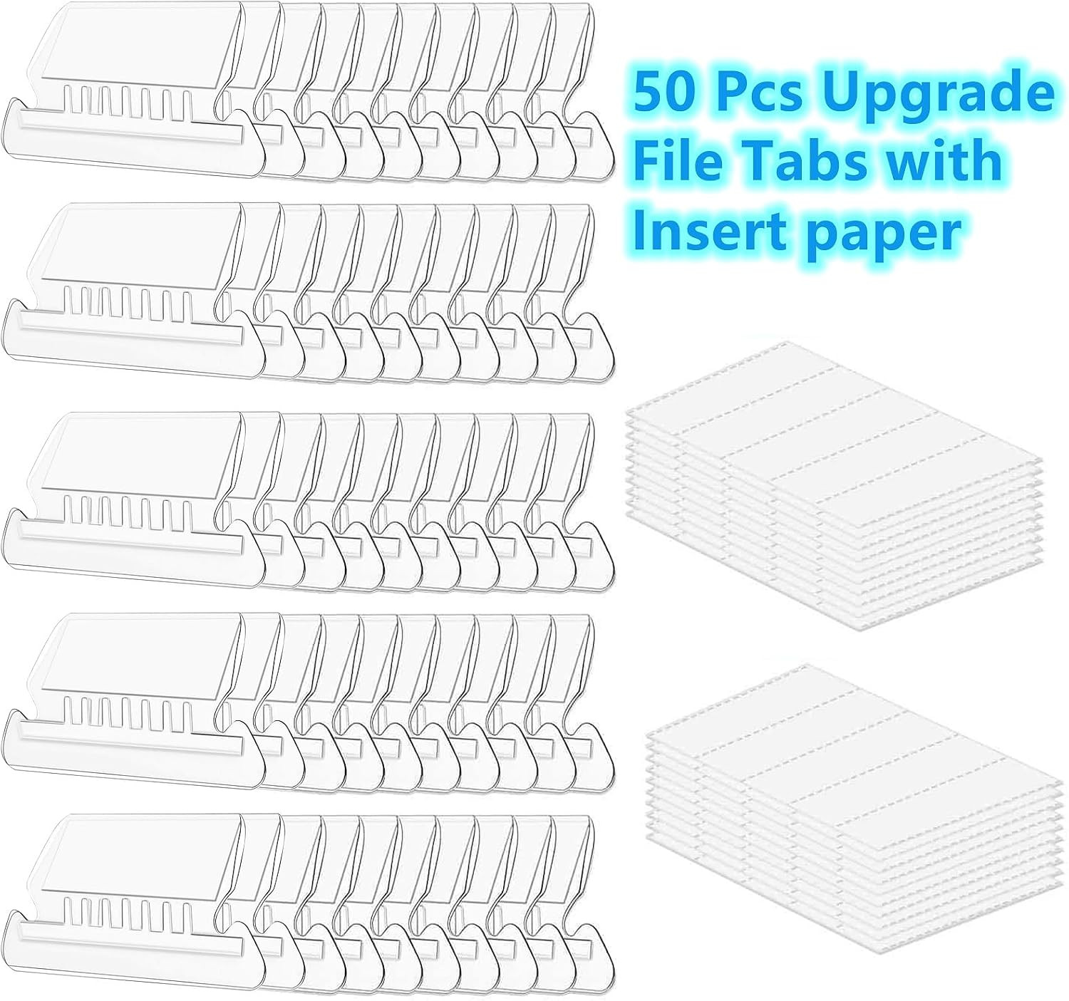 Folder Labels,50+50 Sets of Hanging Folder Label Tabs and Inserts for Hanging...