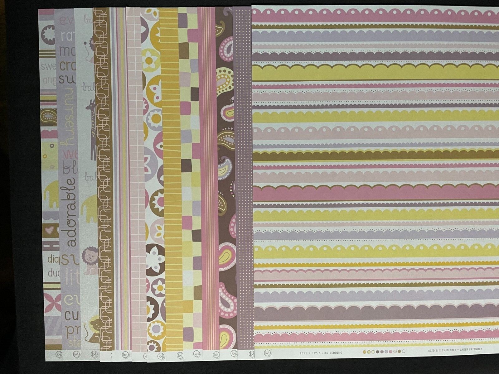 K I MEMORIES "IT'S A GIRL" 12X12 PAPERS