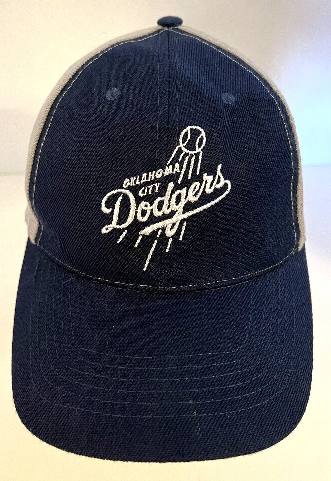 Oklahoma City Dodgers Hat SnapBack Blue Gray Spellout Logo