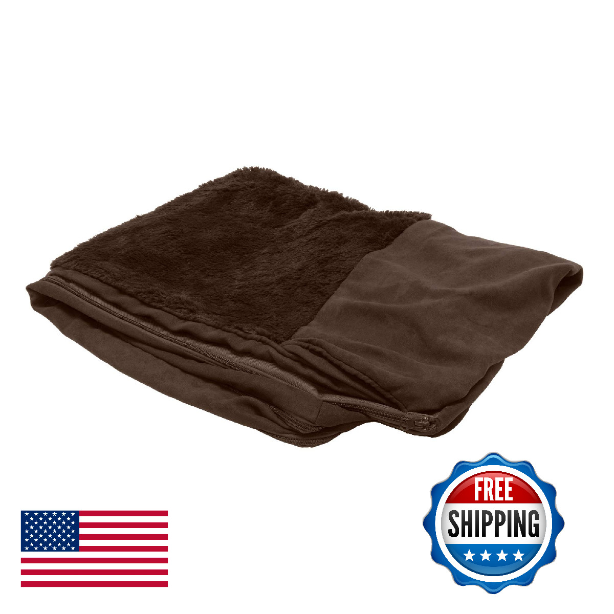 Furhaven Replacement Dog Bed Cover Plush & Suede Sofa-Style, Machine Washable