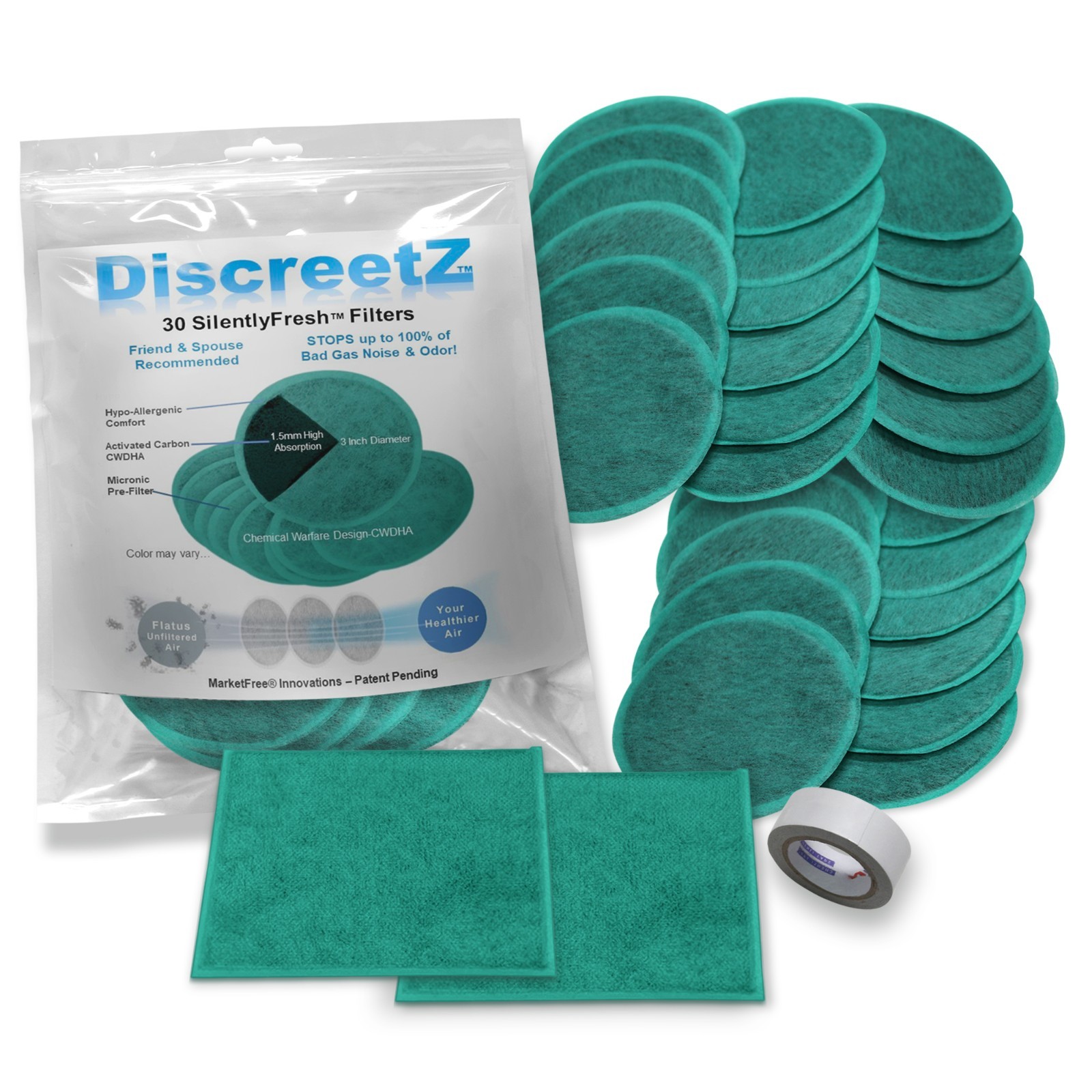Flatulence Filters Relief Pads Deodorizer & Odor Silencer for Bad Gas Days