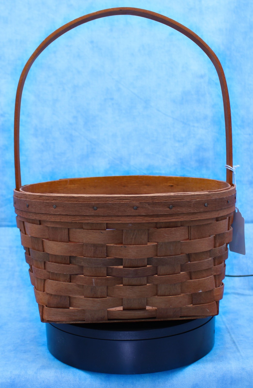1990 Longaberger Basket 10"x9.5" w/ 13" Fixed Handle – Handwoven USA – Classic