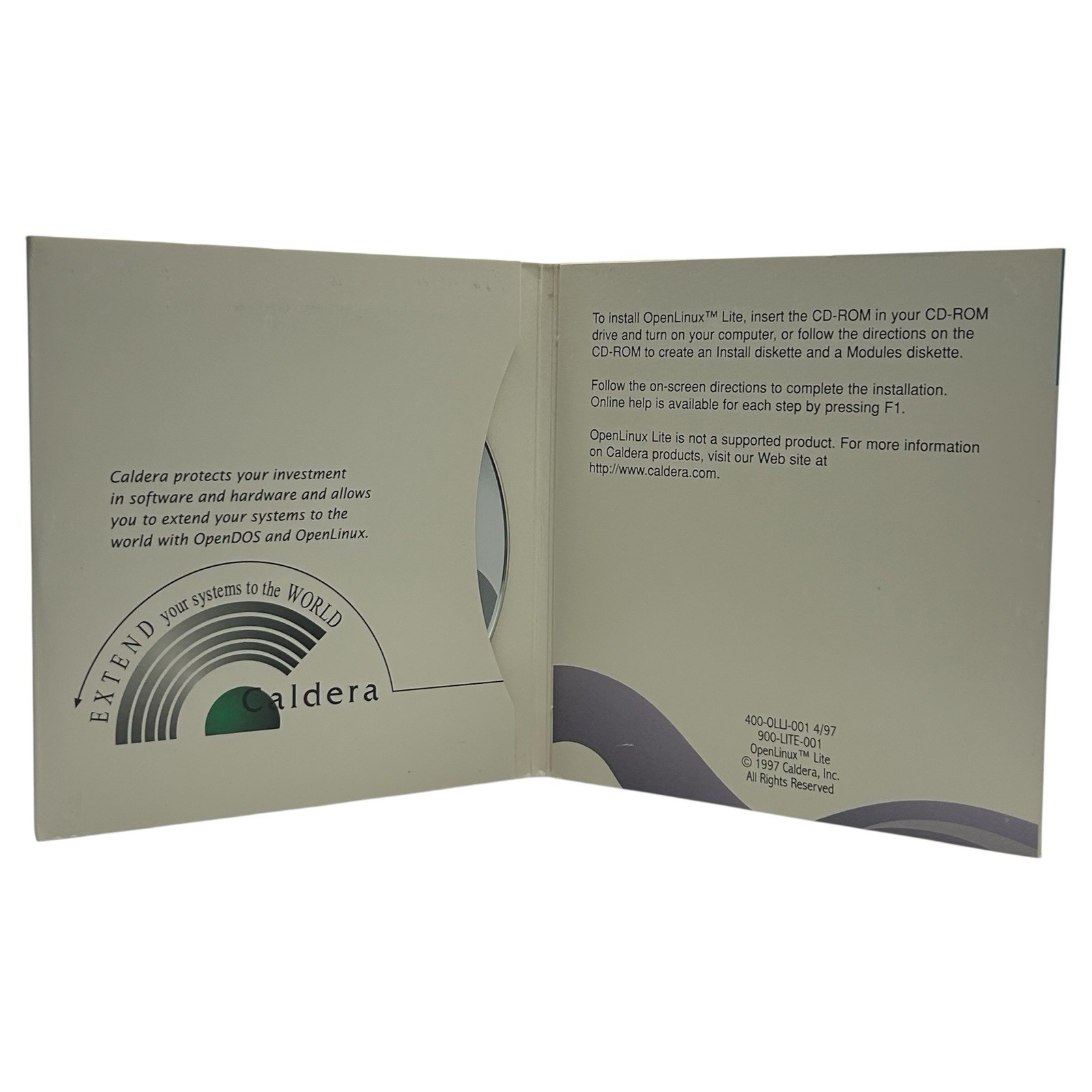 Caldera OpenLinux Lite Linux Distro 100-Lite-001 Vintage 1997
