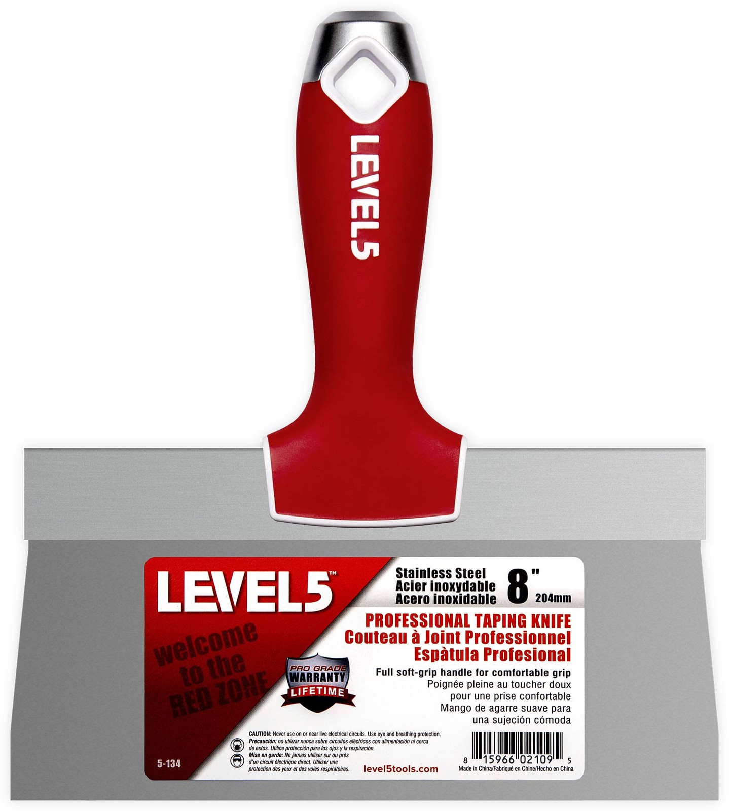 8" Soft-Grip Stainless Steel Taping Knife - | Pro-Grade | Metal Hammer End | ...