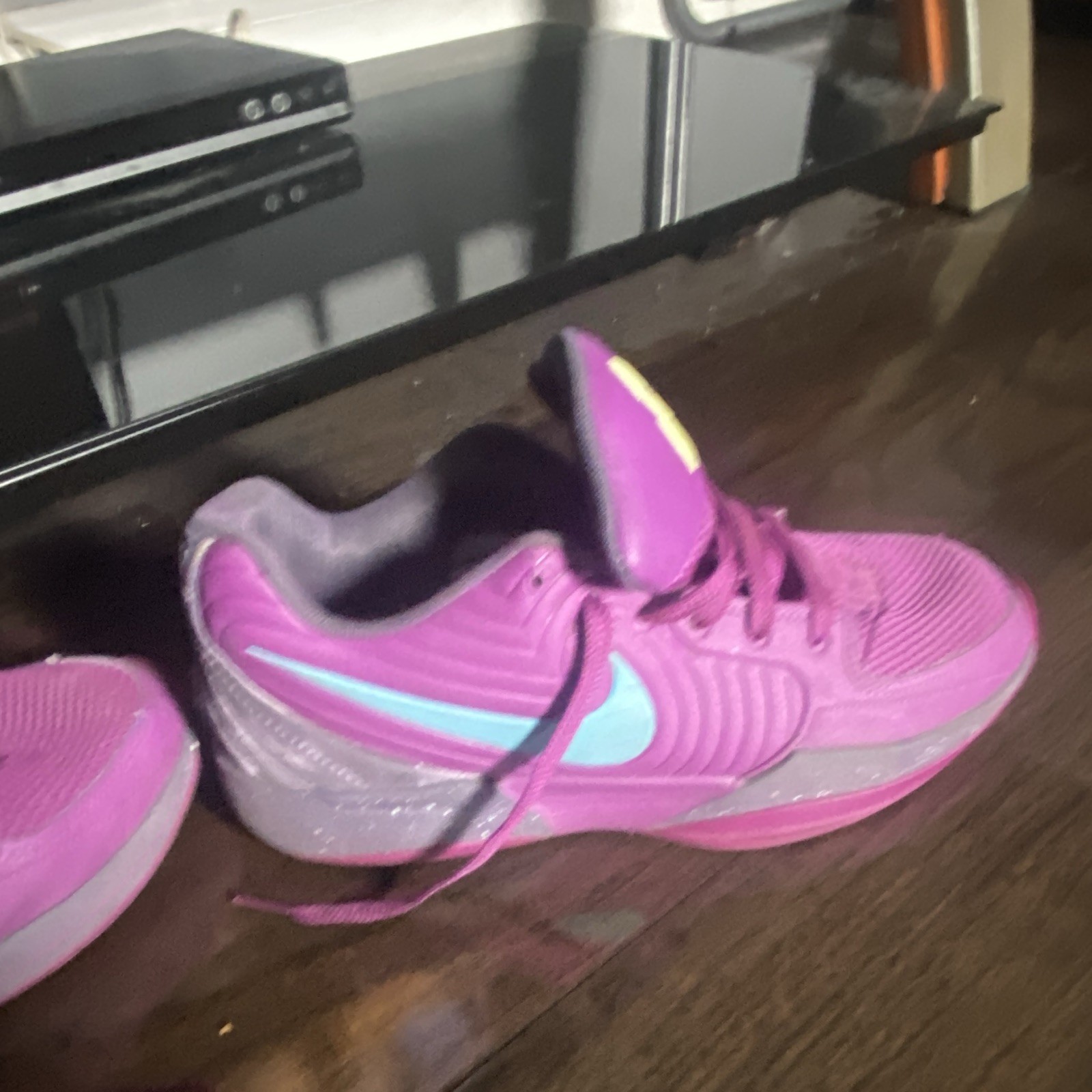 Nike Purple Men's Athletic Sneakers Low Top Lace-Up Solid Pre-Owned Fair