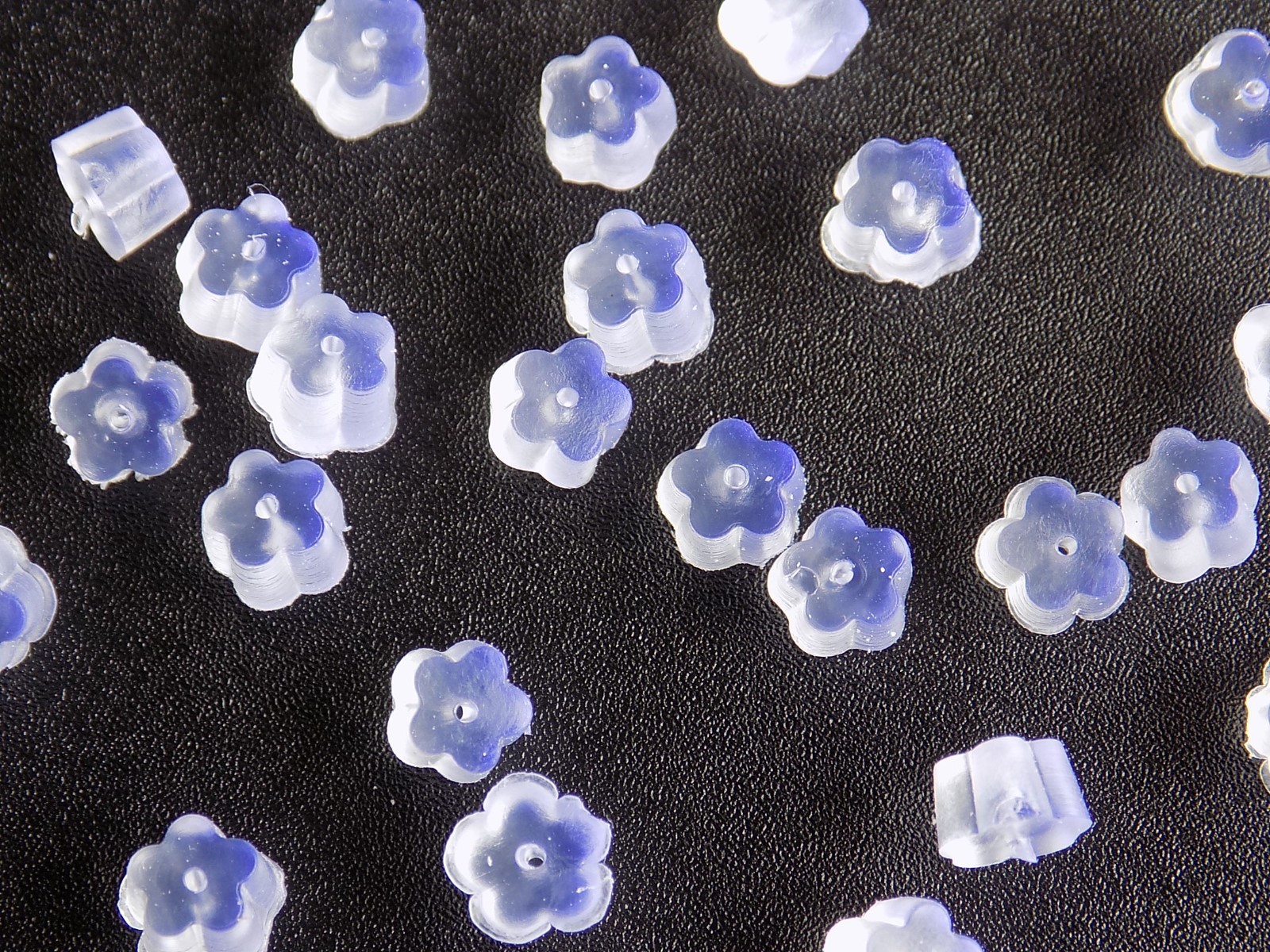 (50 Qty) PLASTIC RUBBER SILICONE EARRING BACK STOPPER EAR POST NUT CAP HOOK 5mm