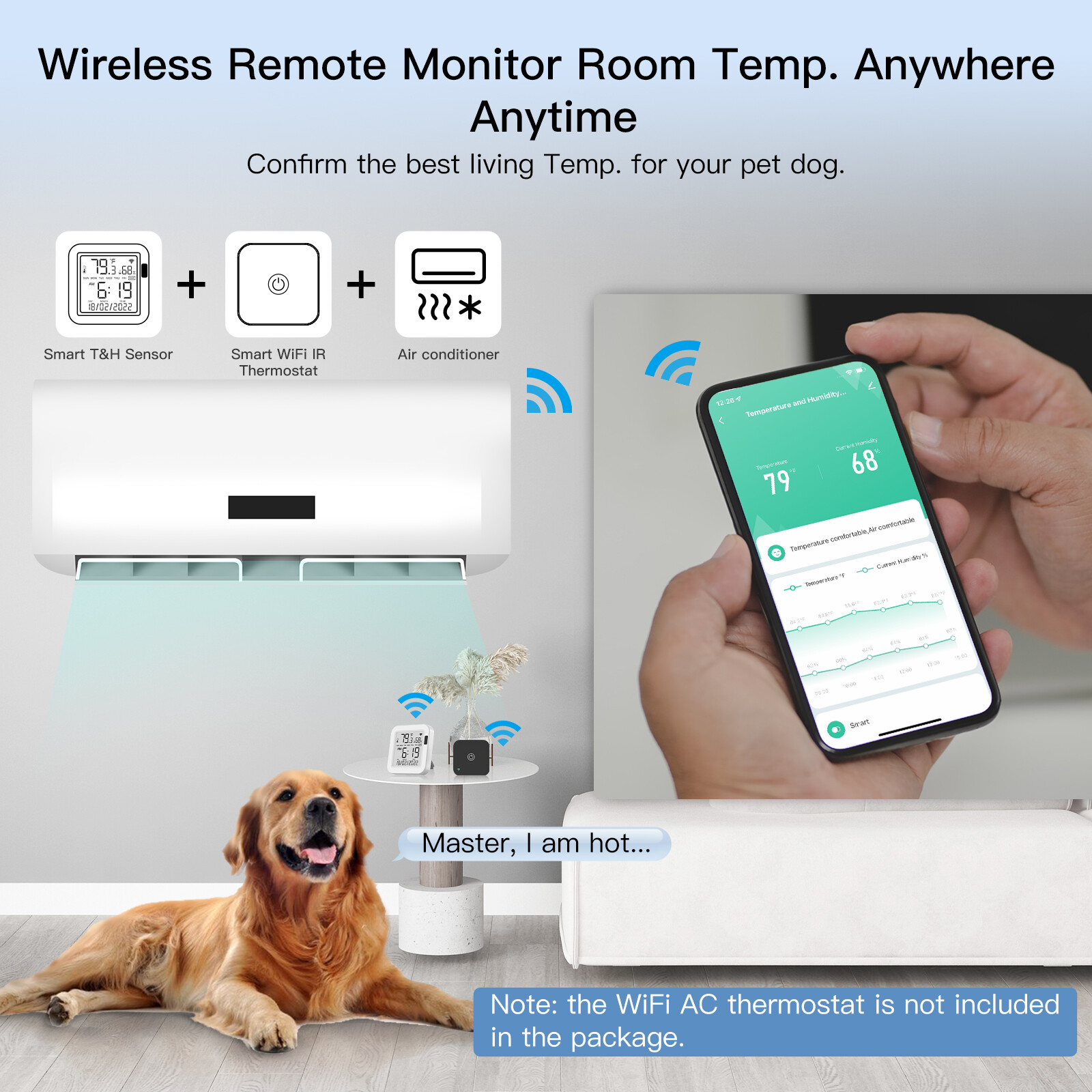 MOES WiFi Smart Thermometer Hygrometer Temperature Humidity Sensor Alexa Google