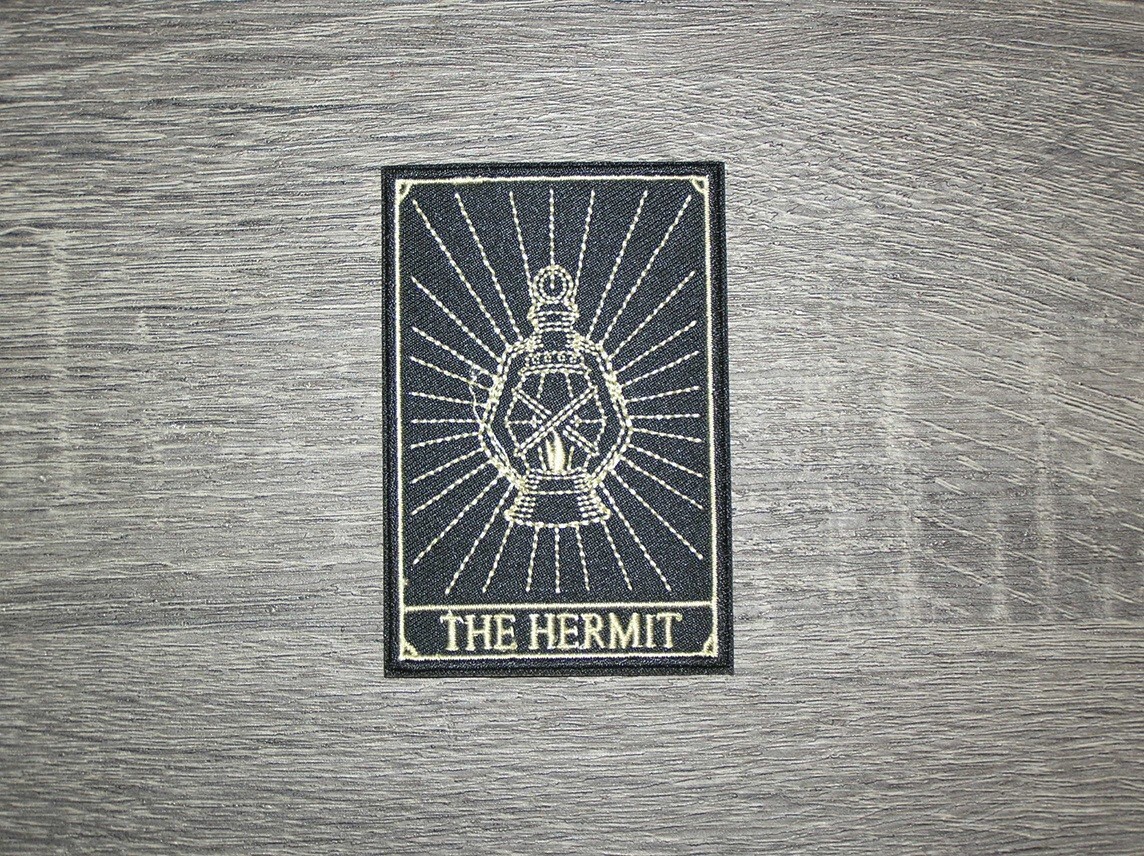 The Hermit Lantern Tarot Card Punk Goth Embroidered Iron On Patch 2.5" x 3.5"