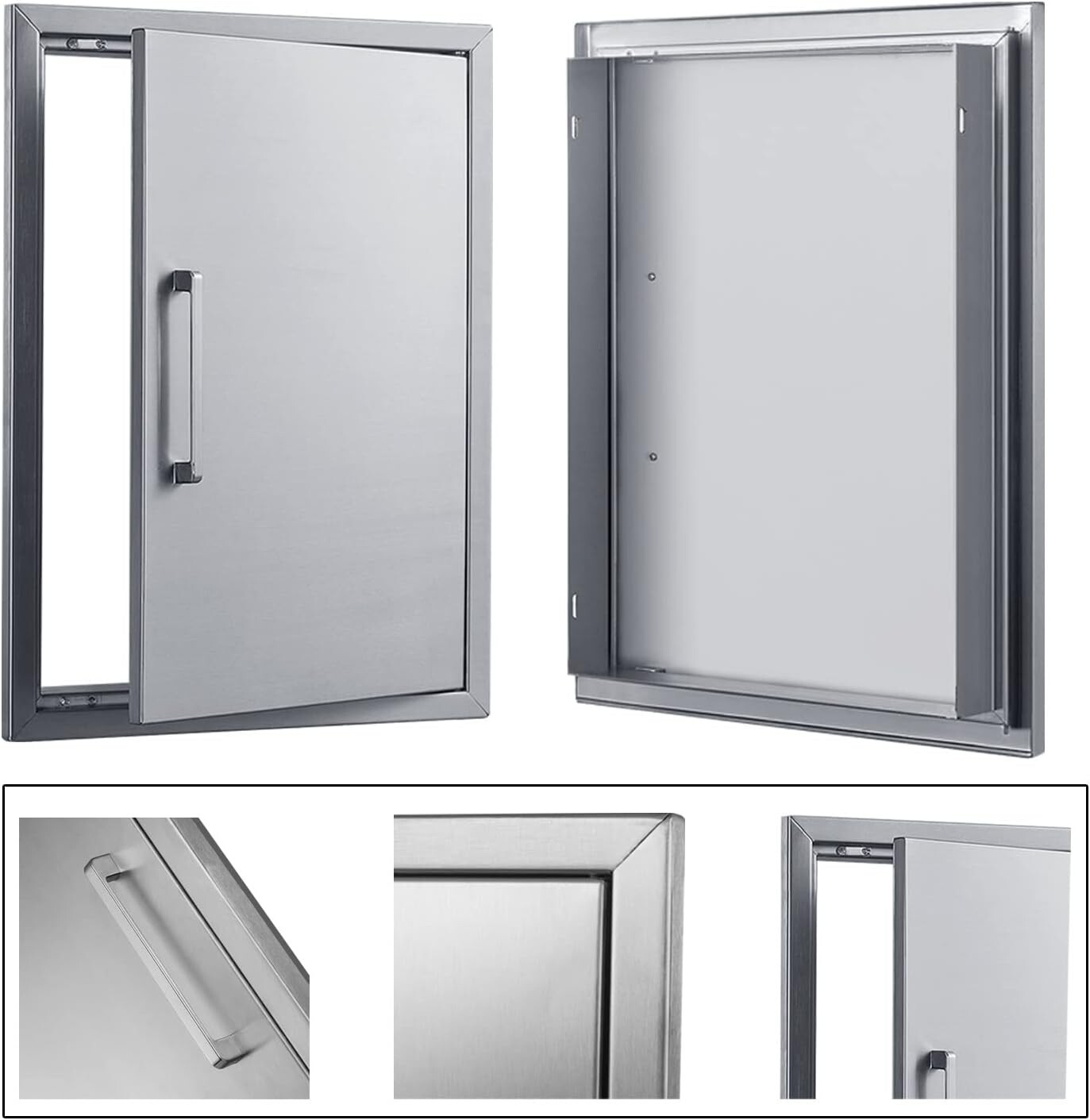 3 Size Outdoor Kitchen Door 304 Stainless Steel Single Access Cabinet Door NEW