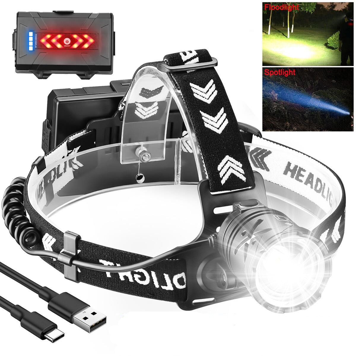 Super Bright 9900000LM LED Headlamp Rechargeable Headlight Flashlight Head Torch