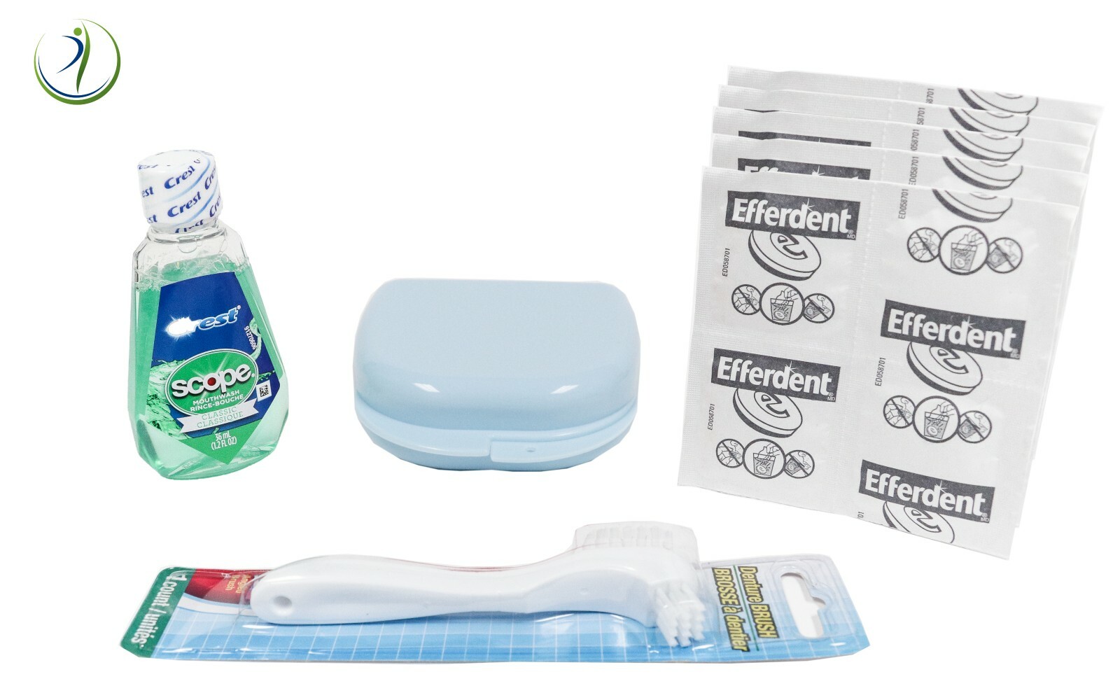Orthodontic Retainer Care Kit Cleaning Tablets Brush Scope Mouth Wash & Case