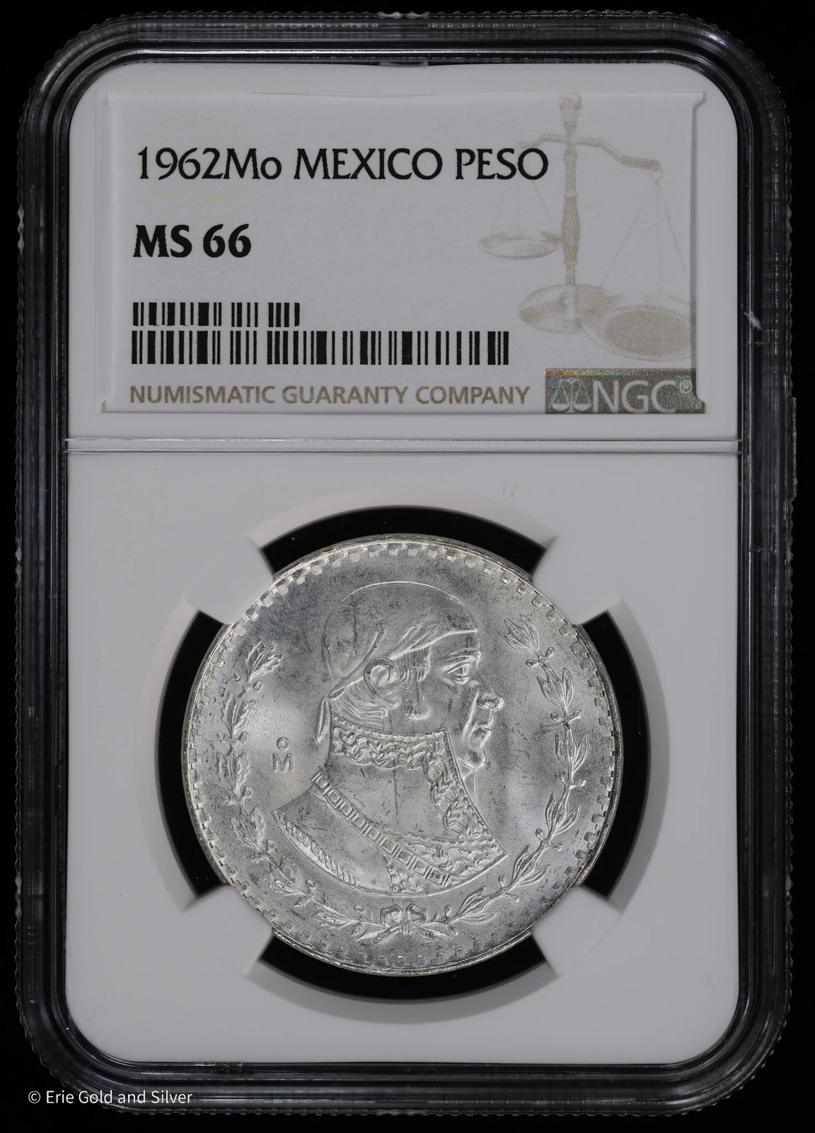 1962-Mo Mexico Silver Peso NGC MS 66
