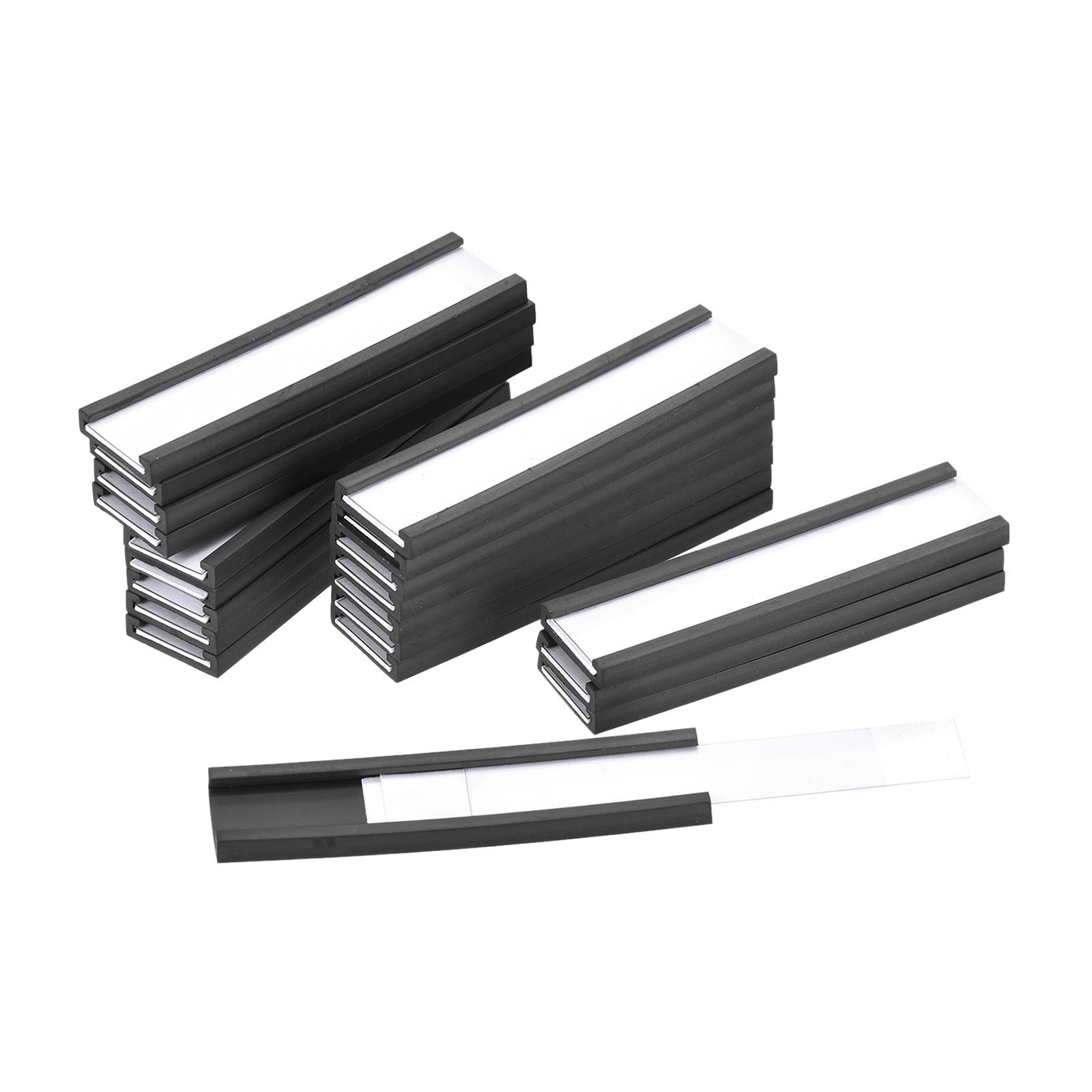 Label Holder 2" x 0.5" C Channel Rubber Magnetic for Rack Shelves Organize 50pcs