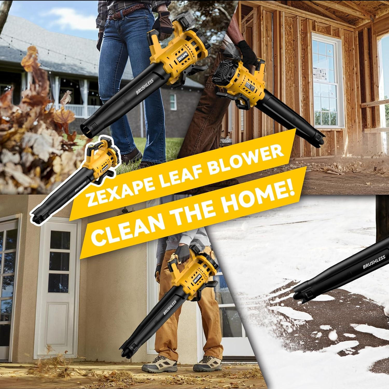 Cordless Leaf Blower for Dewalt 20V Max Battery, 480 CFM Electric Blower with Br