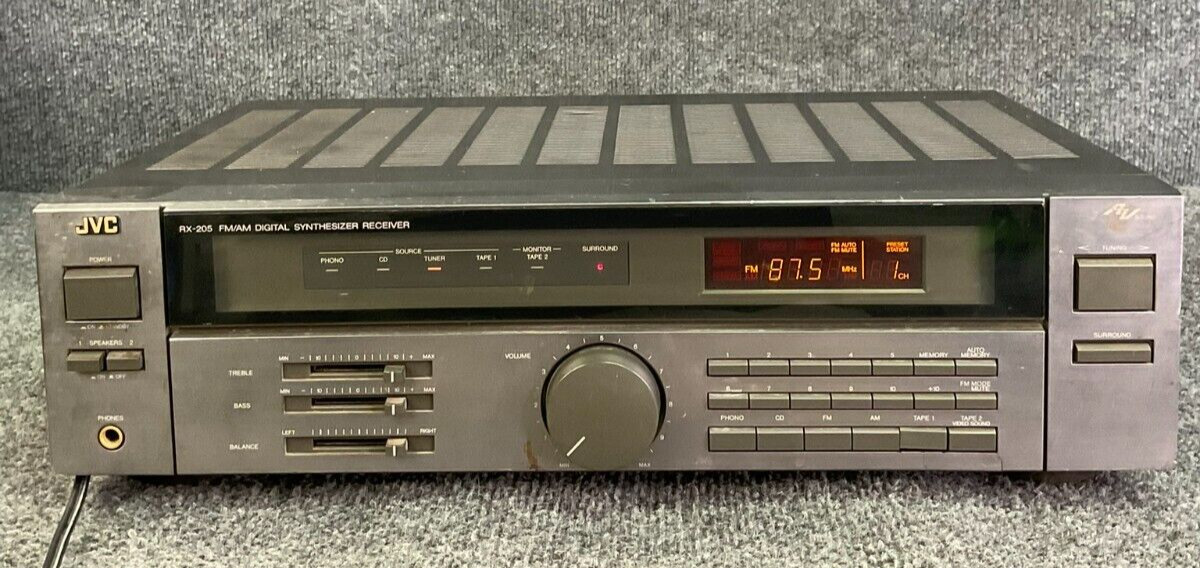 JVC RX-205TN Stereo Receiver FM AM Digital Synthesizer Used