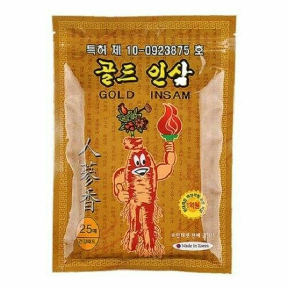 Korean Gold Insam Ginseng Patch Health Pad Patch Pain Fatigue Relief Relax 25ea