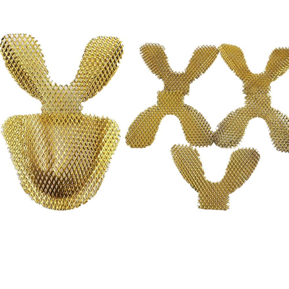 Dental Metal Net Plate Strengthen Impression Tray Plate Teeth Gold Lower/Upper