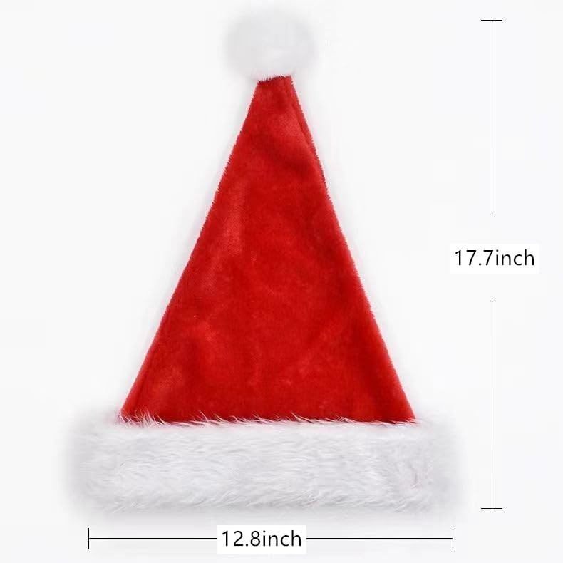 2Pack Red Christmas Hats, Adults Velvet Comfort Extra Thicken Santa Xmas Hats...