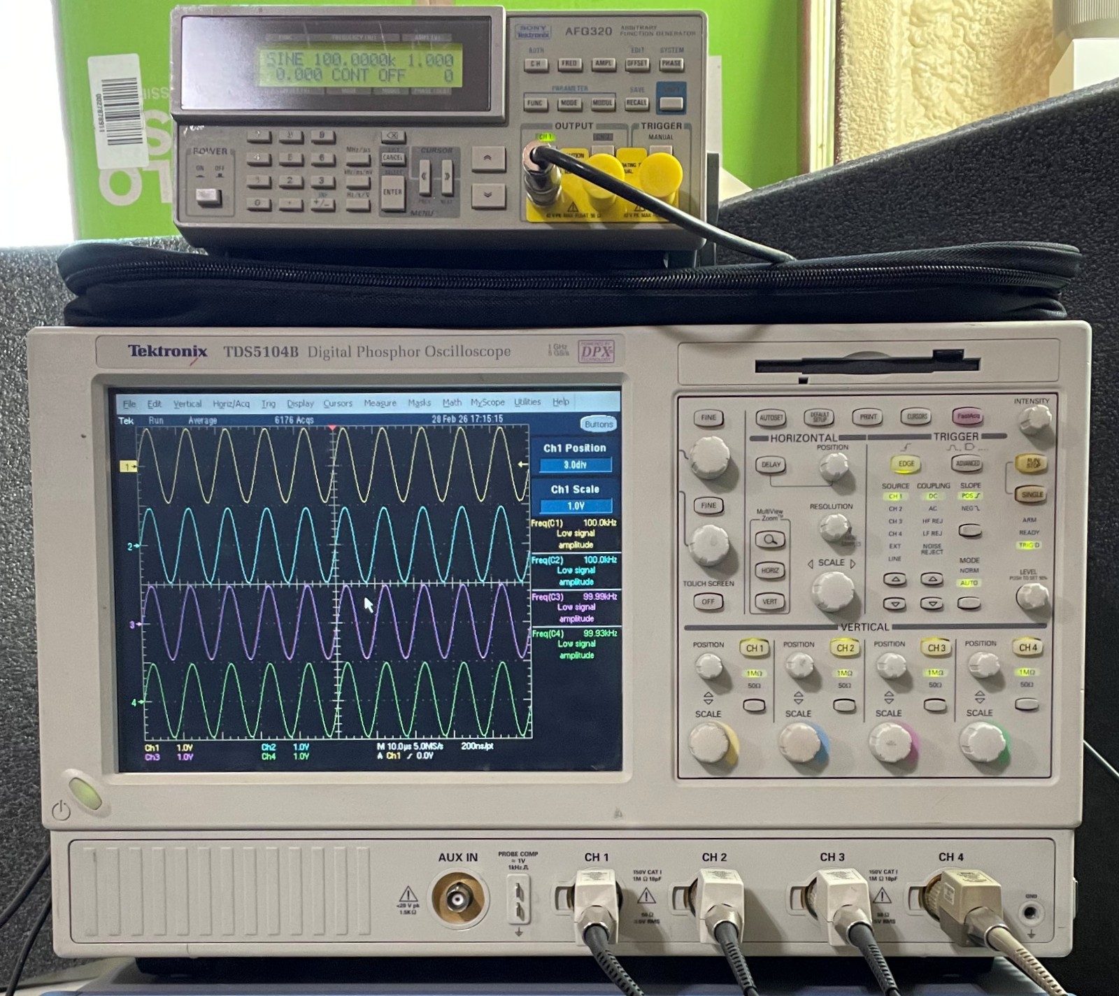 TEKTRONIX TDS5104B DPO Oscilloscope 4CH 1GHz 5GS/s 3M SM J2 USB PW3 JA3 JE3 RG