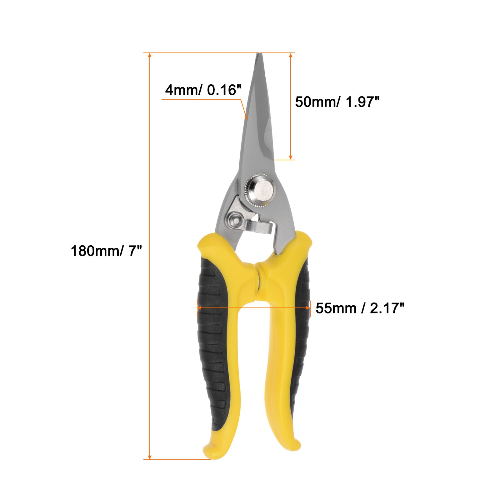 7 Inch Industrial Scissors Shears with Black Yellow Handle