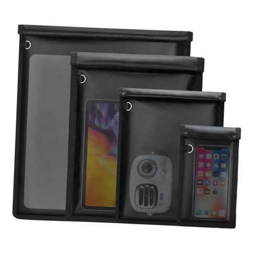 4 Pack Faraday Bags, Large Faraday Bag for Phones & Laptops & Tablets& Black
