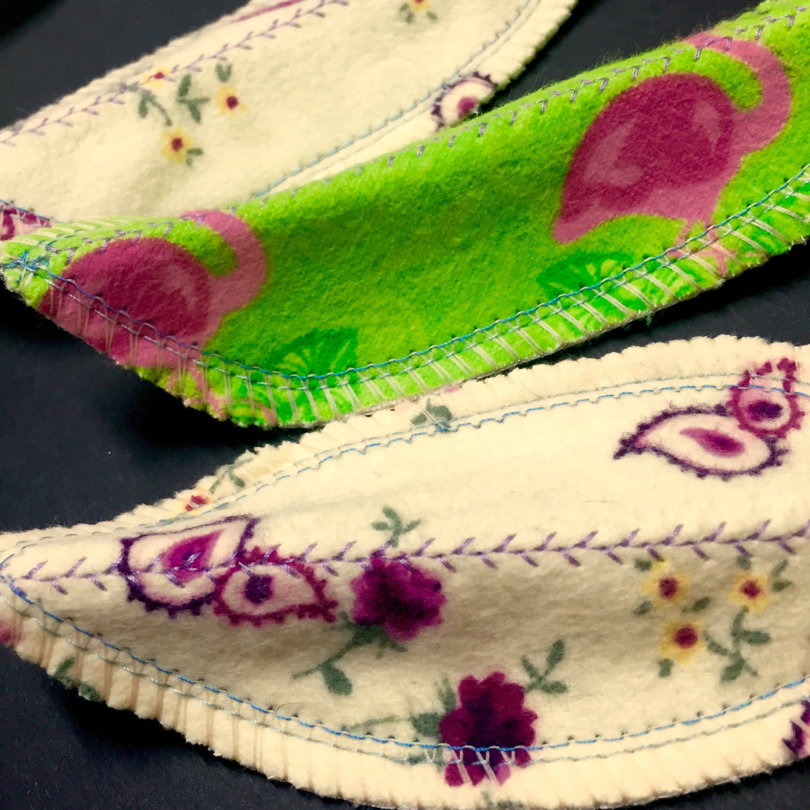Set of 5 MamaBear LadyWear cloth menstrual pads: Intralabial/Interlabial Petals