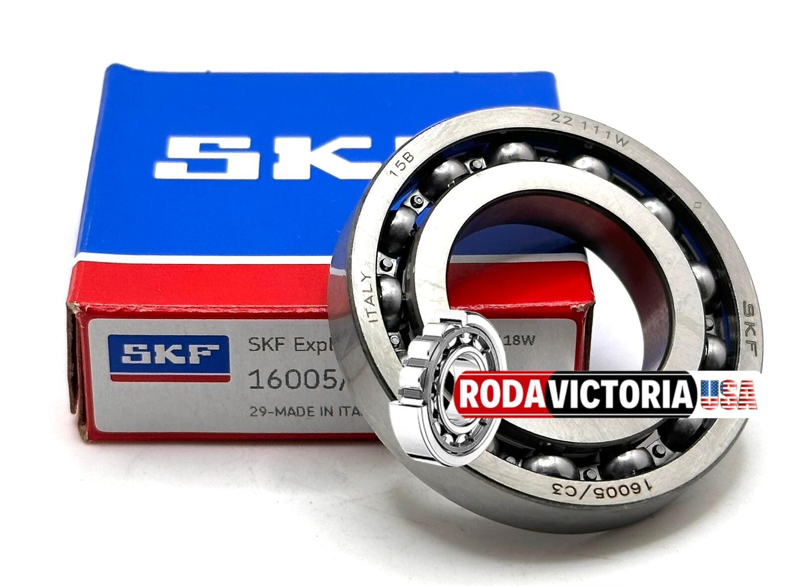 SKF 16005 DEEP GROOVE BALL BEARING, OPEN NO SEALS 25x47x8mm