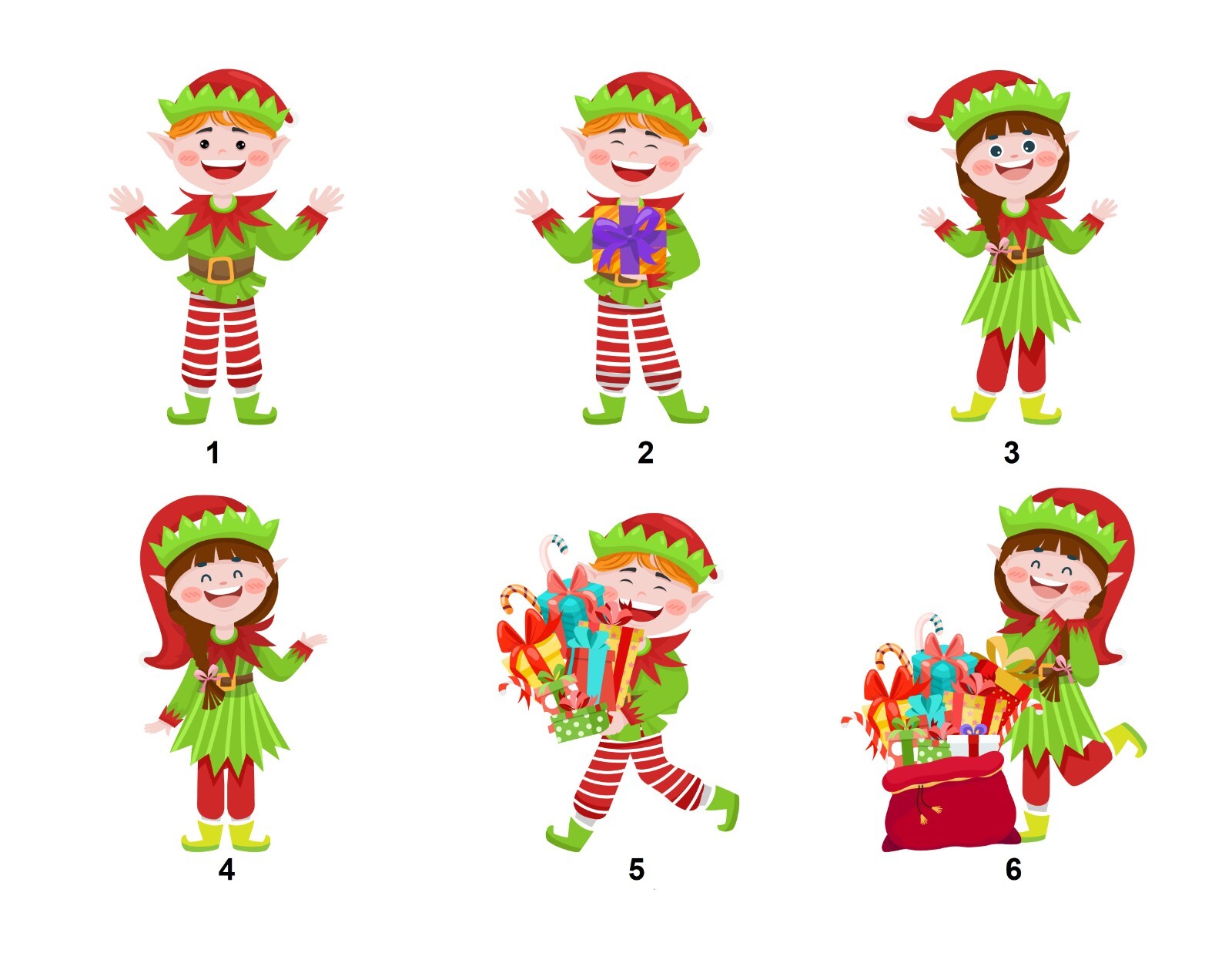 Personalized Address labels Christmas Cartoon Elves (FA 37)