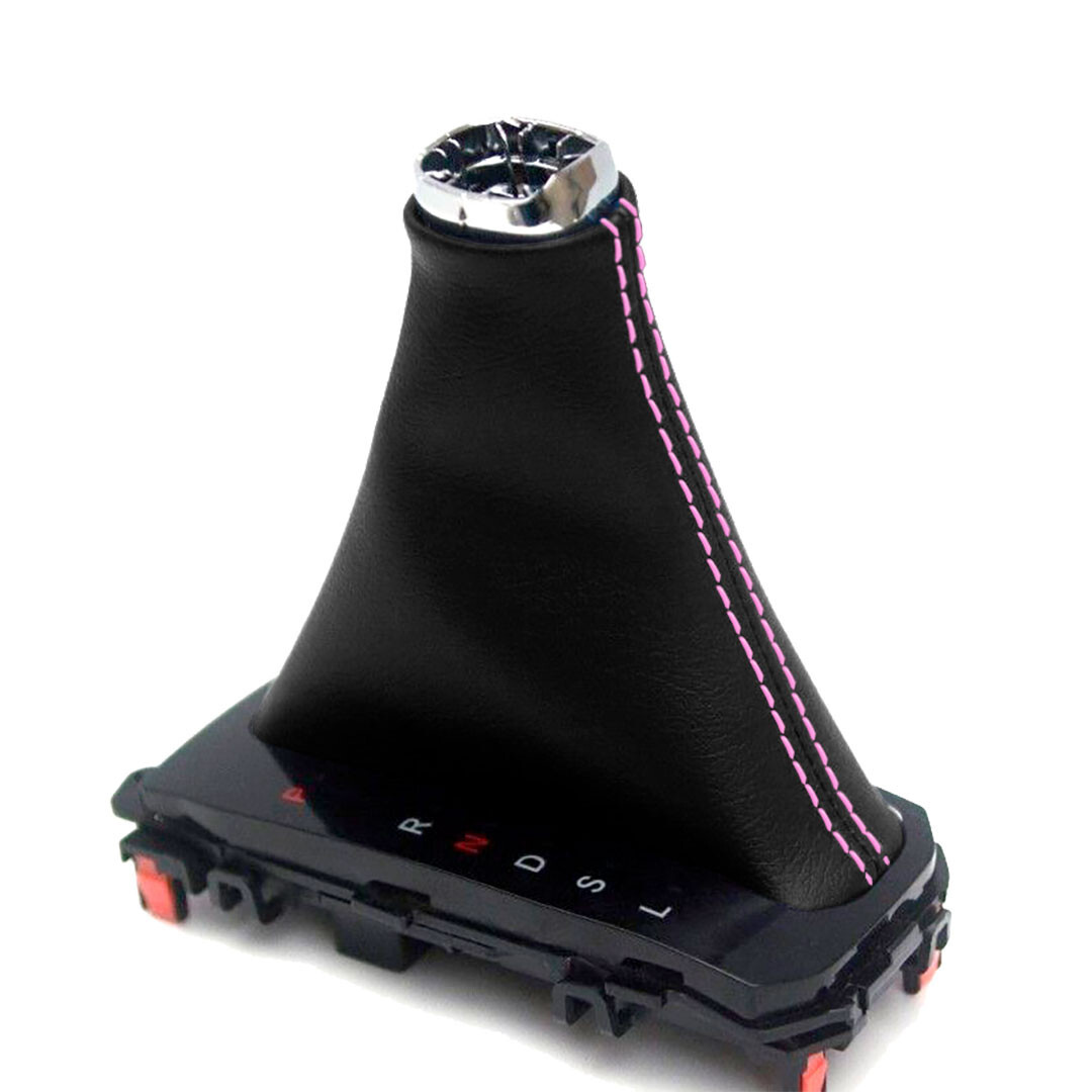 Automatic Shift Boot Leather Synthetic for Honda Civic 16-20 Pink Stitch