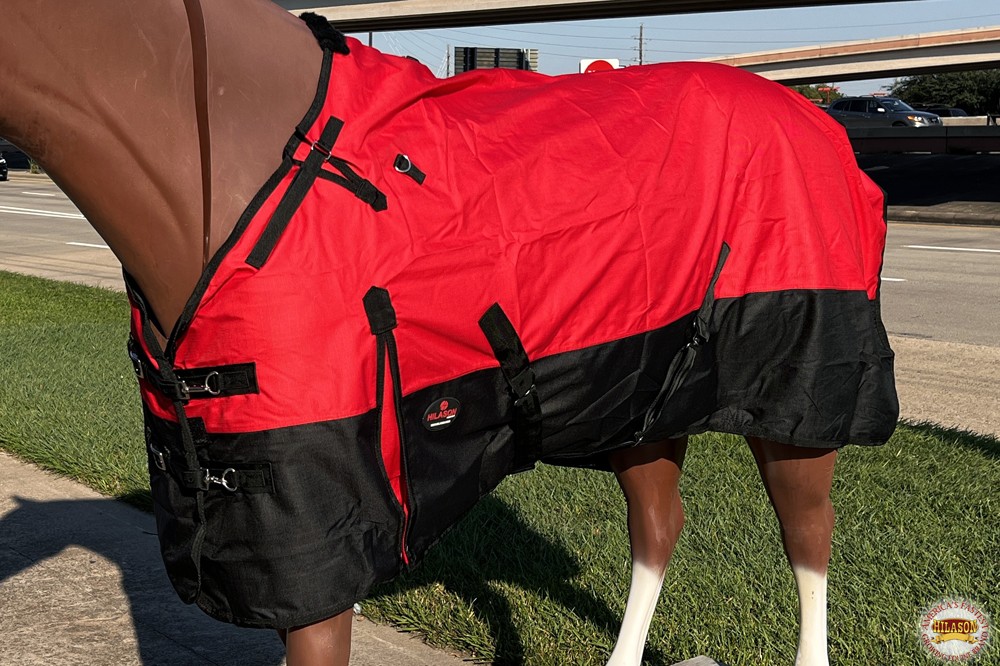 HILASON 1200D Turnout Light Winter Waterproof Rain Sheet Horse Black | Sheets