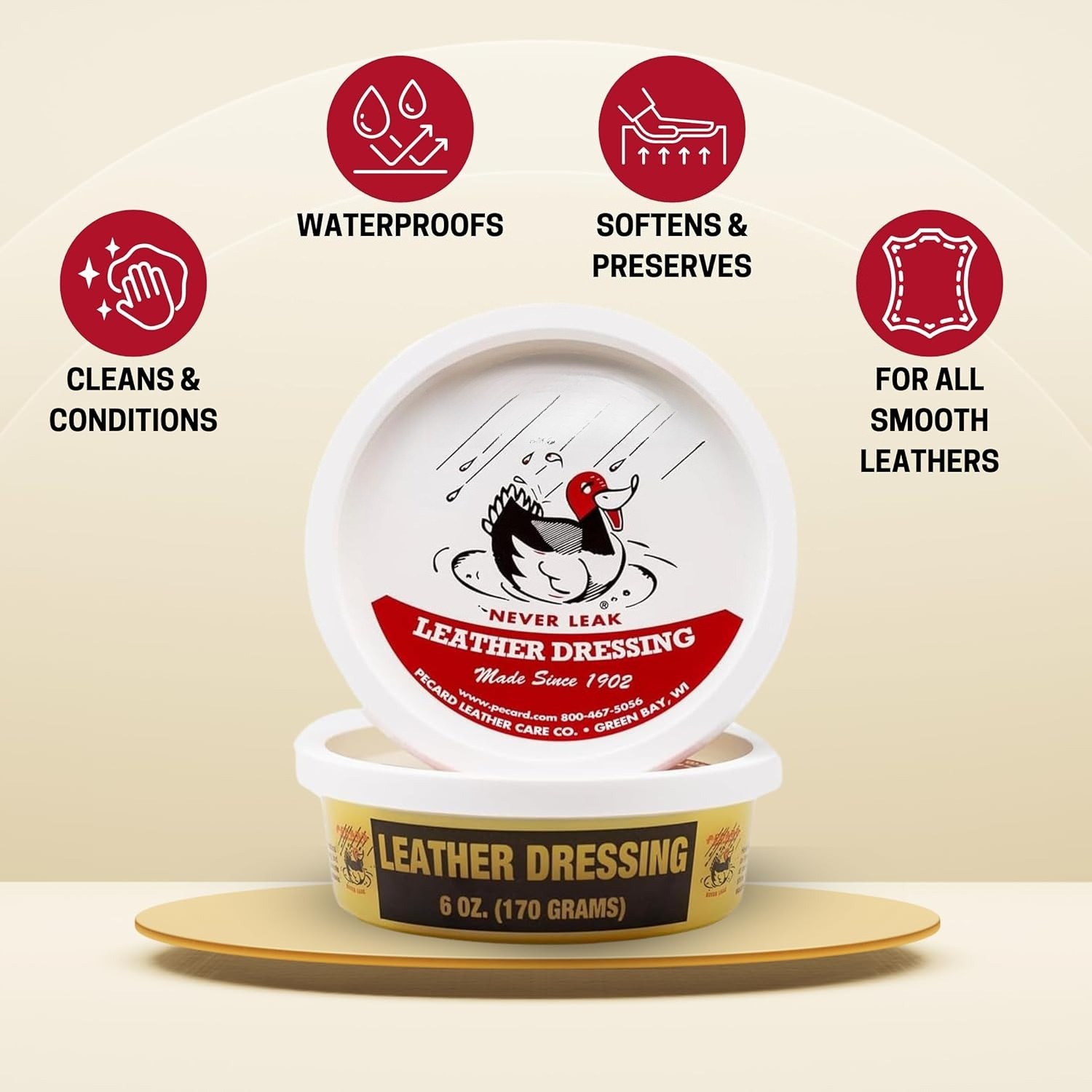 Leather Dressing 6 oz – Waterproofer and All-Purpose Leather Conditioner